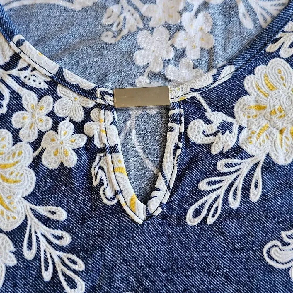 Ekouaer womens Sz M gray blue breastfeeding Nightgown